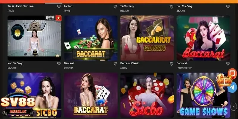 casino SV88 Top 3+ nhà phát hành uy tín hợp tác cùng casino SV88